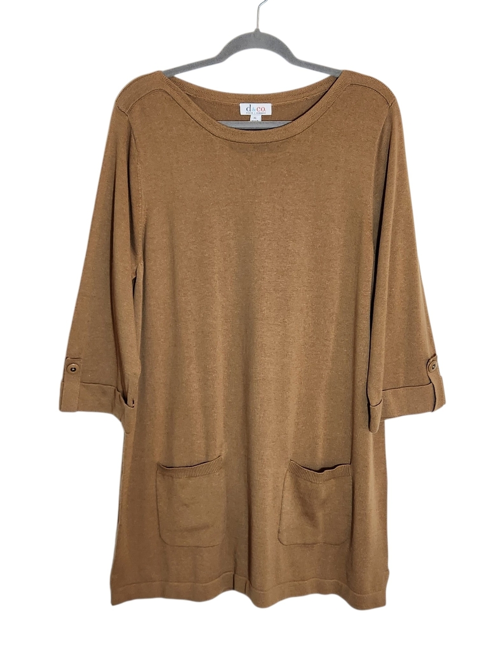 D&Co Brown Tunic Sweater Size XL NWOT
